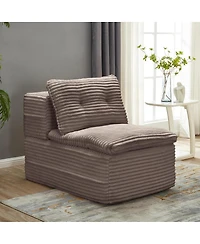 Streamdale Furniture Multi-Functional Corduroy Sectional Sofa Bed with Chaise Lounge, 80" King Size