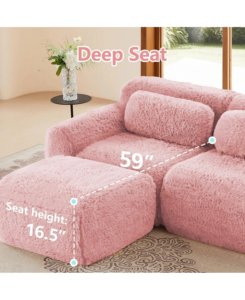 Streamdale Furniture U-shaped Boneless Sofa, High Density Sponge, Anti-Slip, Ergonomic, Free Combination