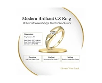 Rachel Glauber Modern Brilliant Cubic Zirconia Ring 14K Gold Plated