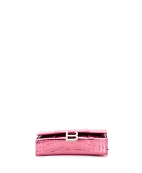 Pre-Owned Balenciaga Hourglass Chain Wallet Embossed Leather