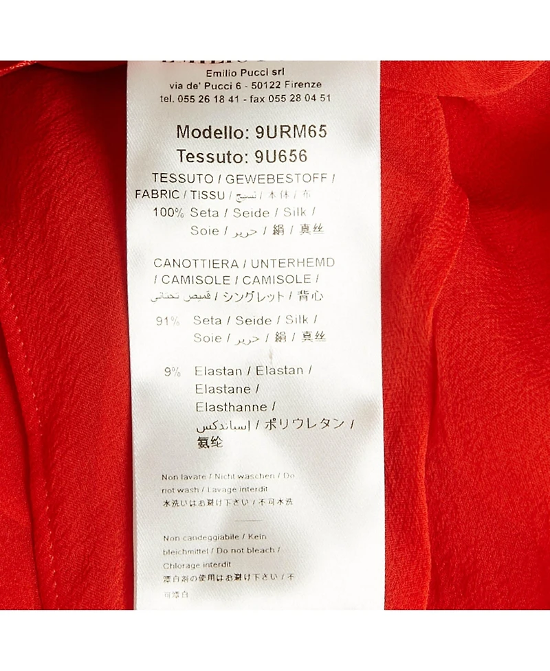 Pre-Owned Emilio Pucci Women's Silk Neck Tie Detail Top