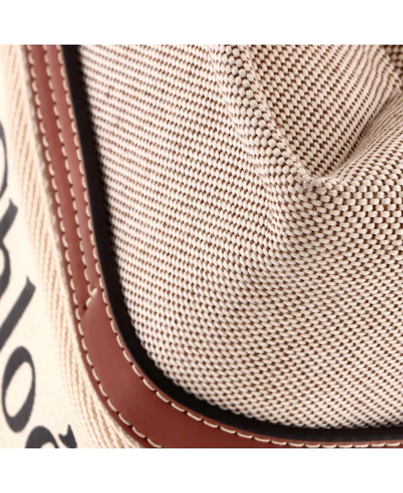 Pre-Owned Chloe Medium Woody Tote Canvas with Leather