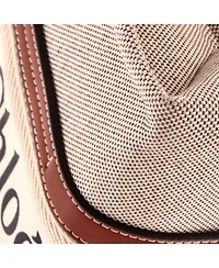 Pre-Owned Chloe Medium Woody Tote Canvas with Leather