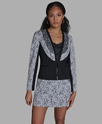 Bcbg Women's V-Neck Printed Wrap Jacket