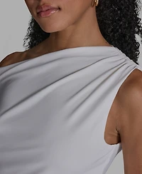 Bcbg Women's Sleeveless Ruched Boat Neck Top