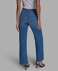 Bcbg Women's High-Rise Wide-Leg Embellished Jeans