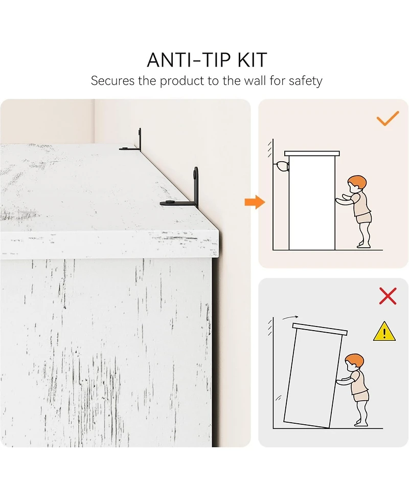 gaomon Farmhouse Bookcase with Doors, 5-Tier 70" Tall Bookshelf with Storage Cabinet for Living Room, White
