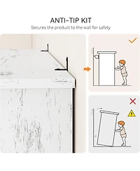 gaomon Farmhouse Bookcase with Doors, 5-Tier 70" Tall Bookshelf with Storage Cabinet for Living Room, White