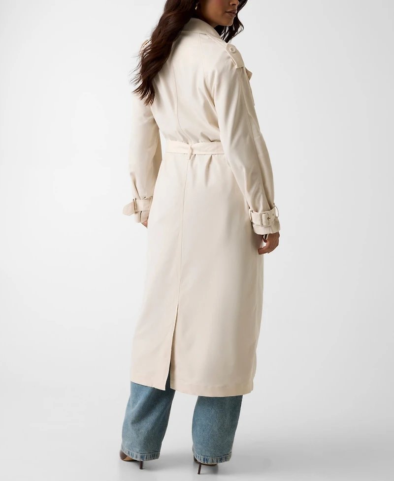 Guess Juniors' Melania Fluid Collared Long Trench Coat