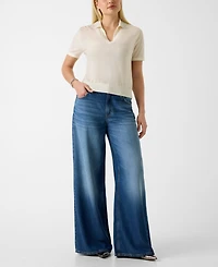 Guess Juniors' Short-Sleeves Rhinestones Polo Stormi Sweater