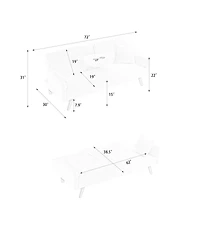 Streamdale Furniture Minimalist corduroy sofa for living room and bedroom