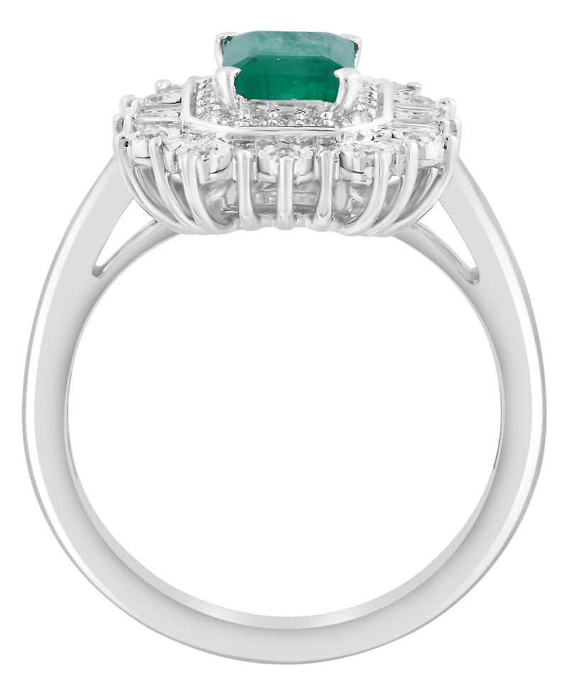Effy Collection Emerald (7/8 ct. t.w.) & Diamond (1/2 Ring 14k White Gold (Also Available Yellow Gold)