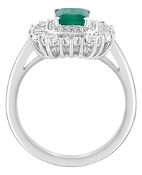 Effy Collection Emerald (7/8 ct. t.w.) & Diamond (1/2 Ring 14k White Gold (Also Available Yellow Gold)
