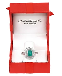 Effy Collection Emerald (7/8 ct. t.w.) & Diamond (1/2 Ring 14k White Gold (Also Available Yellow Gold)