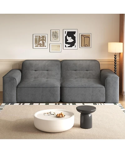 Streamdale Furniture 83.6" Modular 3-Seater Sofa with Tufted Design & Sparkling Chenille