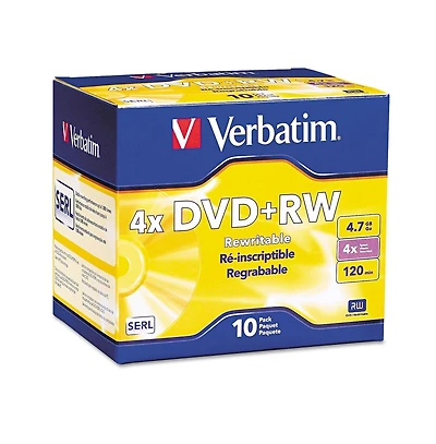 Verbatim 94839 4.7 Gb Dvd+Rw Rewritable Disc - Silver (10/Pack