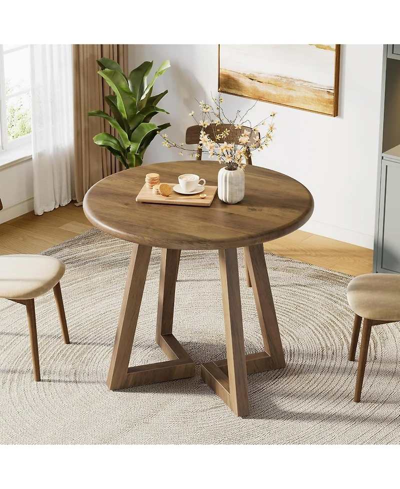 Tribesigns Small Round Dining Table for 2-4 People, 31.5-Inch Kitchen Table for Dining Room, Living Room
