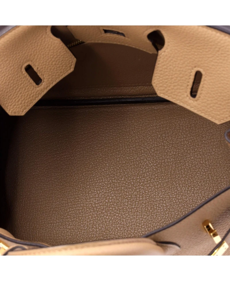 Pre-Owned HERMES Birkin 25 Handbag Brown Togo with Gold Hardware