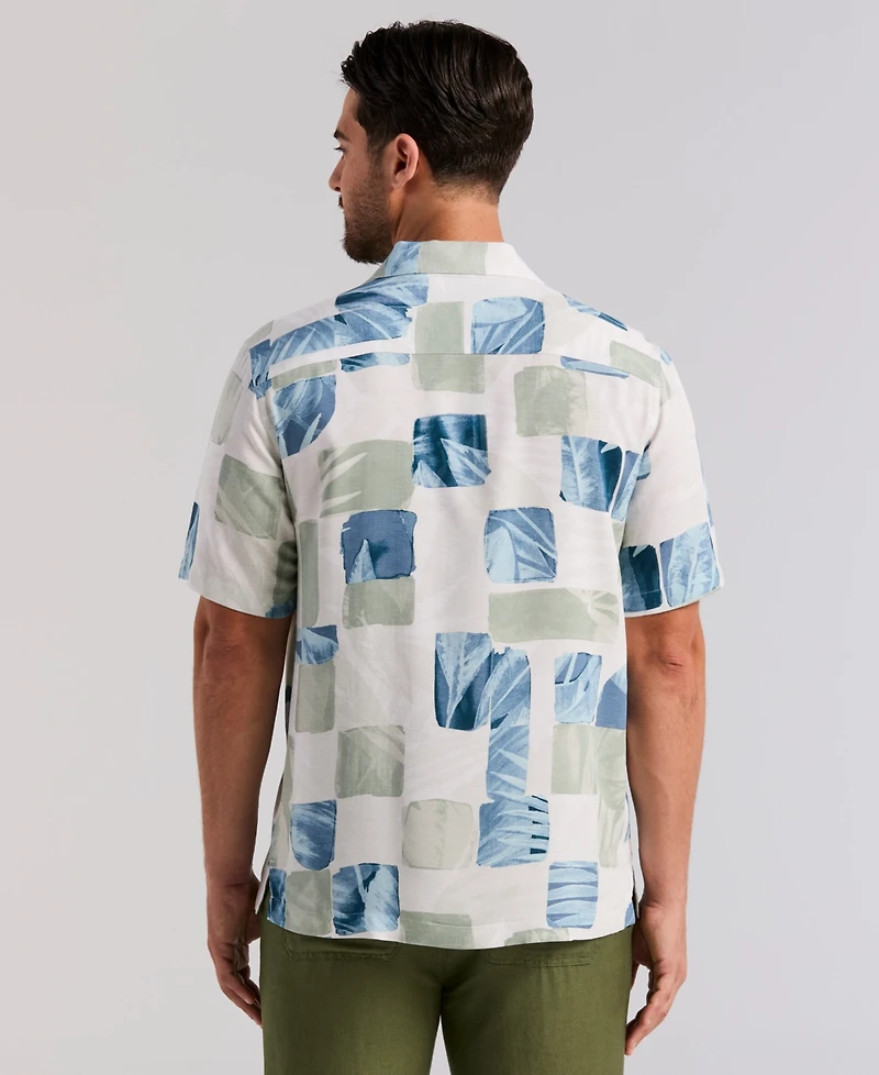 Cubavera Men's Water Color Tropical Geometric Short-Sleeve Shirt