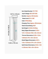 Aostirmotor Pro Low-Noise Grooming Kit: 4-in-1 Cordless Clipper, Nail Grinder & 6 Combs for Dogs & Cats