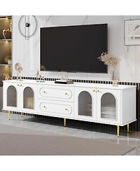 Streamdale Furniture Modern Tv Stand with 2 Drawers & 2 Cabinets, Up to 80