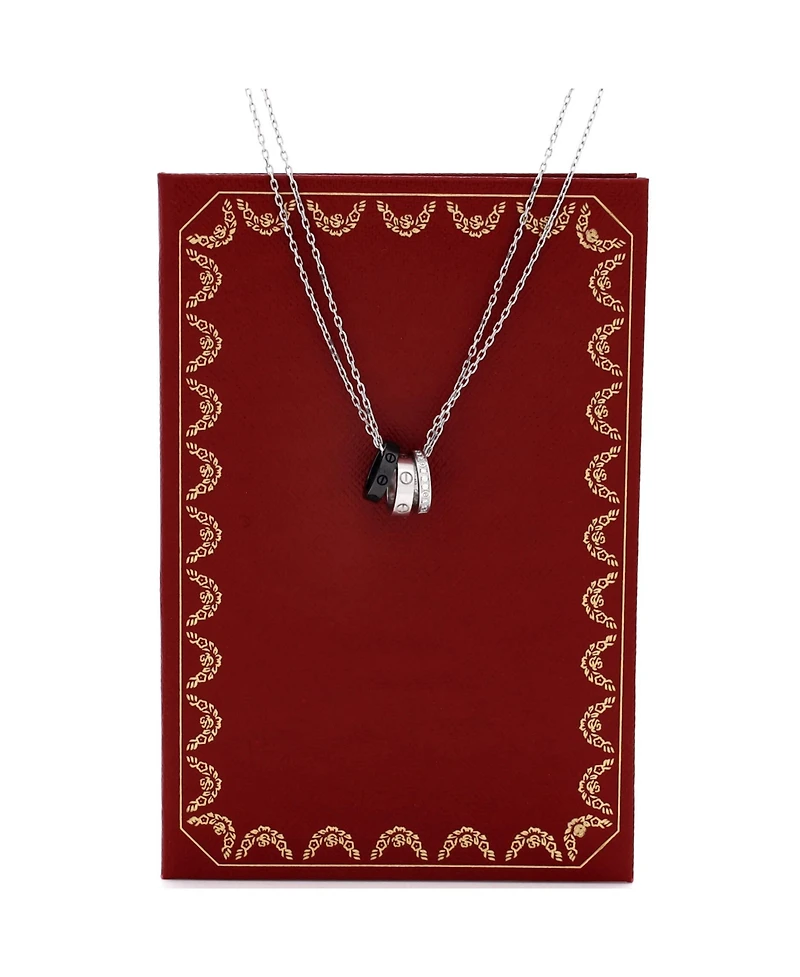 Pre-Owned Cartier Love 3 Ring Pendant Necklace