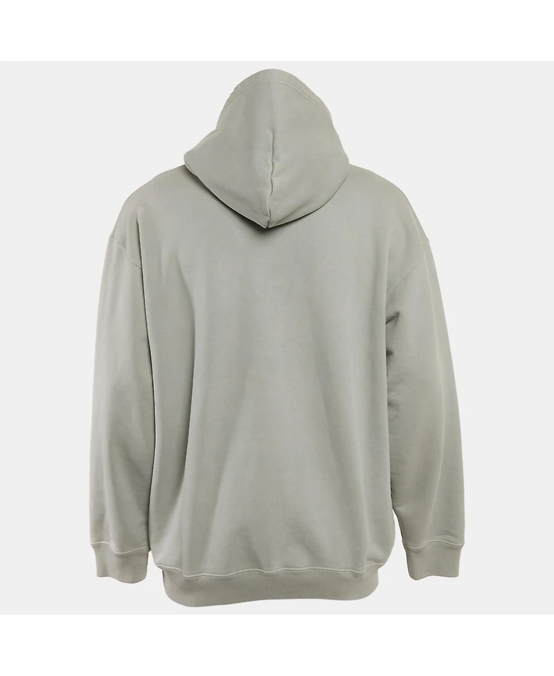 Pre-Owned Balenciaga Men's Grey Logo Embroidered Cotton Hoodie