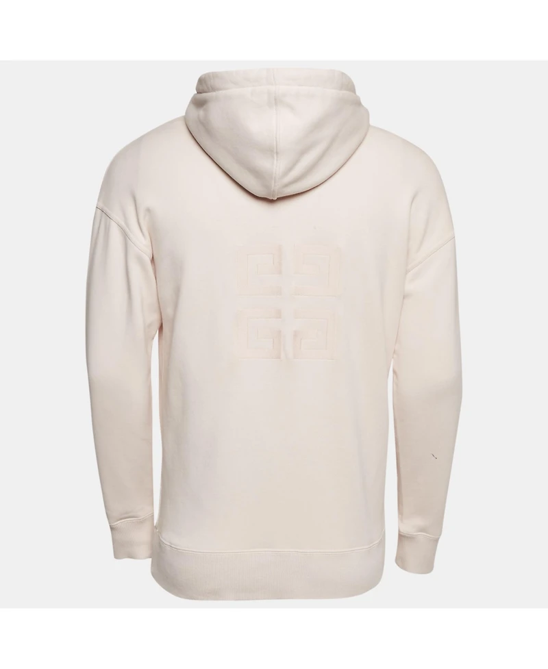 Pre-Owned Givenchy Men's Pink Logo Embroidered Cotton Knit Hoodie