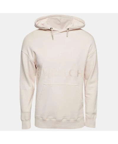 Pre-Owned Givenchy Men's Pink Logo Embroidered Cotton Knit Hoodie