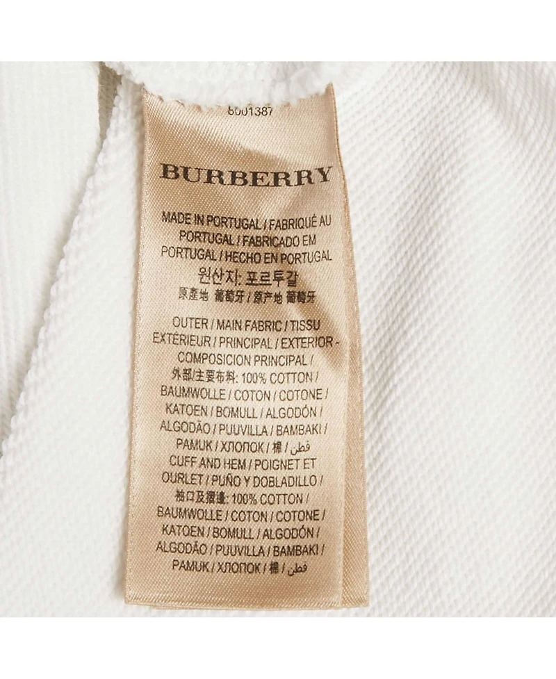 Pre-Owned Burberry Men's White Checker Pocket Cotton Hoodie