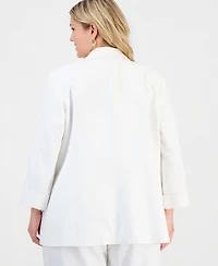 Jones New York Plus Roll-Tab Open-Front Blazer