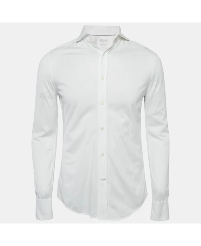 Pre-Owned Brunello Cucinelli Men's White Cotton Slim Fit Shirt
