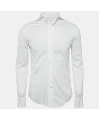Pre-Owned Brunello Cucinelli Men's White Cotton Slim Fit Shirt