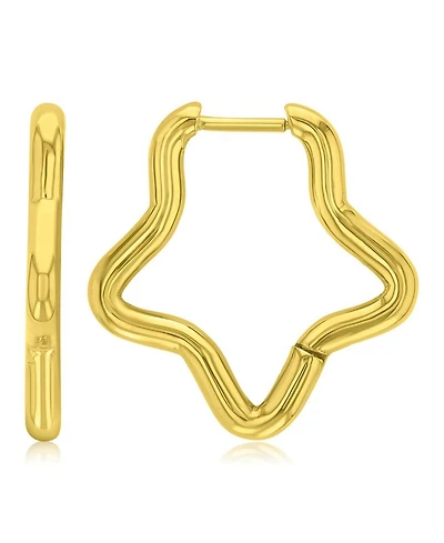 Roxy Waterproof Yellow 23mm Rounded Star Hoop Earrings