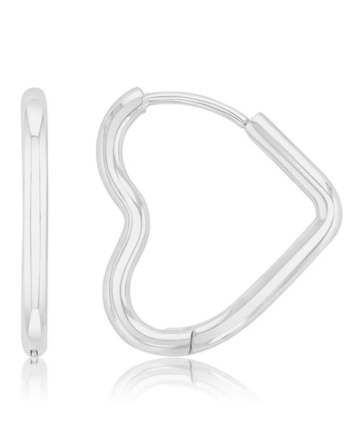 Roxy Waterproof Platinum 18mm Tube Heart Huggie Earrings