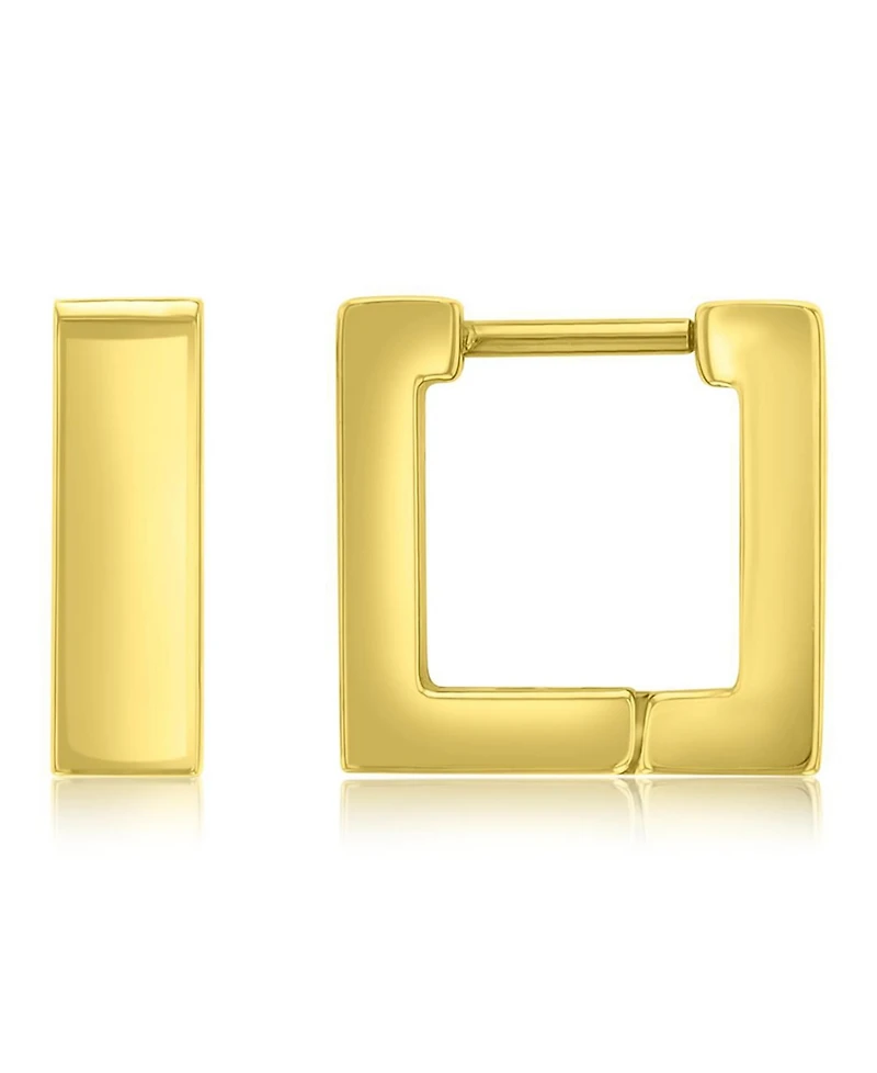 Roxy Waterproof Platinum 13mm Square Huggie Earrings