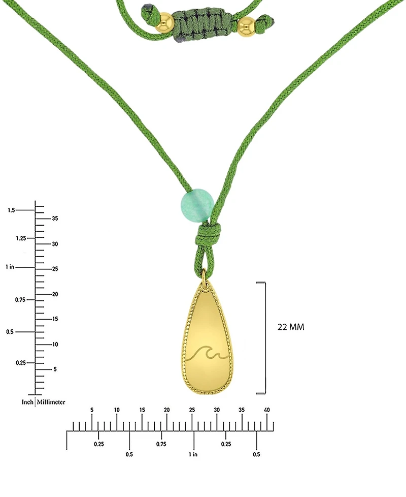 Roxy Waterproof Yellow Wave Green Aventurine Adjustable Necklace