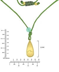 Roxy Waterproof Yellow Wave Green Aventurine Adjustable Necklace