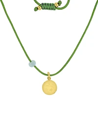 Roxy Waterproof Yellow Hibiscus Green Aventurine Adjustable Necklace