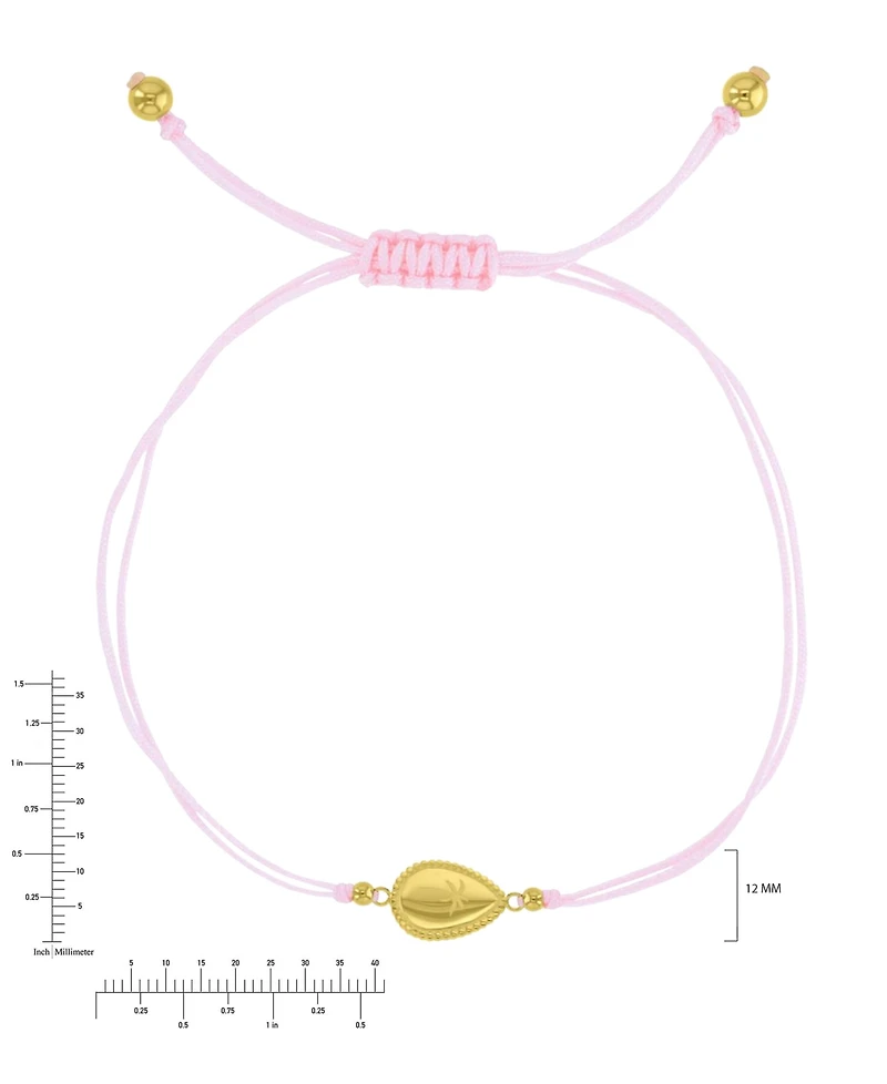 Roxy Waterproof Yellow Teardrop Palm Tree Pattern Charm Adjustable Bracelet