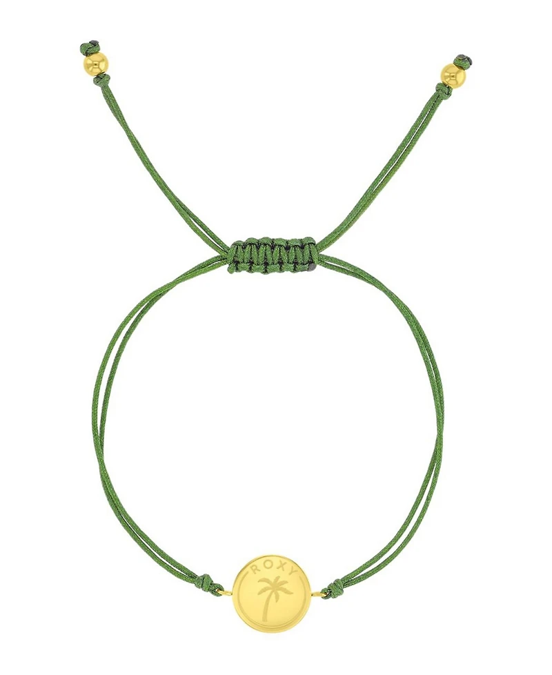 Roxy Waterproof Yellow Rd Palm Tree Pattern Charm Adjustable Bracelet