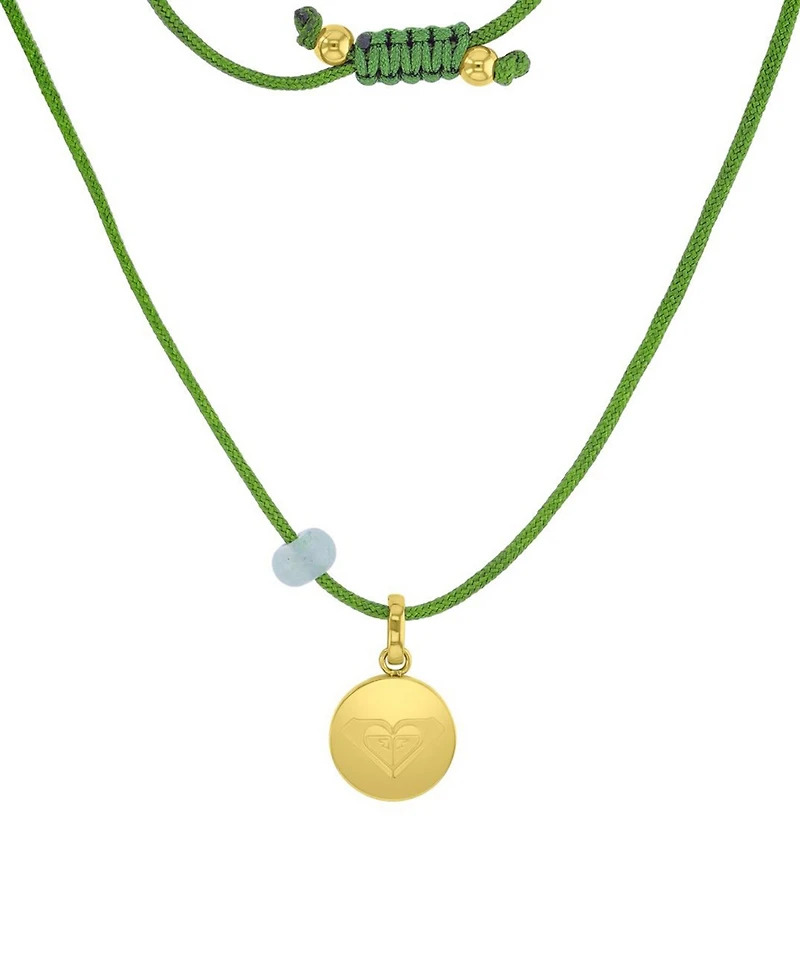 Roxy Waterproof Yellow Beads Green Aventurine Adjustable Necklace