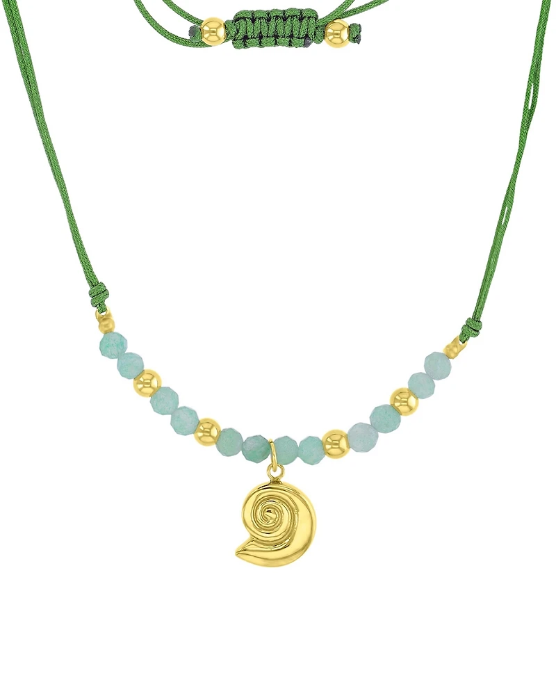 Roxy Waterproof Yellow Beads Green Aventurine Adjustable Necklace