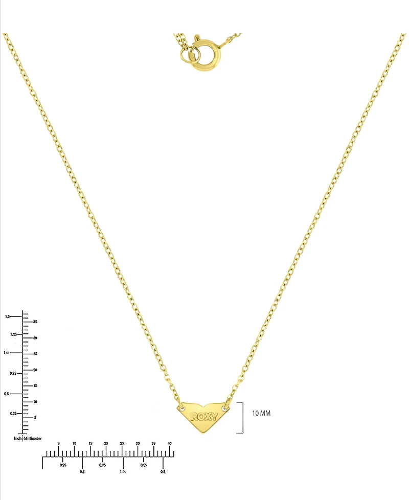 Roxy Waterproof Yellow Heart 16+1+1'' Necklace