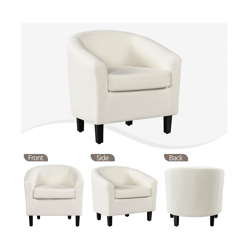 Yaheetech Contemporary Boucle Club Chair and Ottoman Set