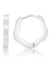 Roxy Waterproof Platinum 16mm Flower Huggie Earrings