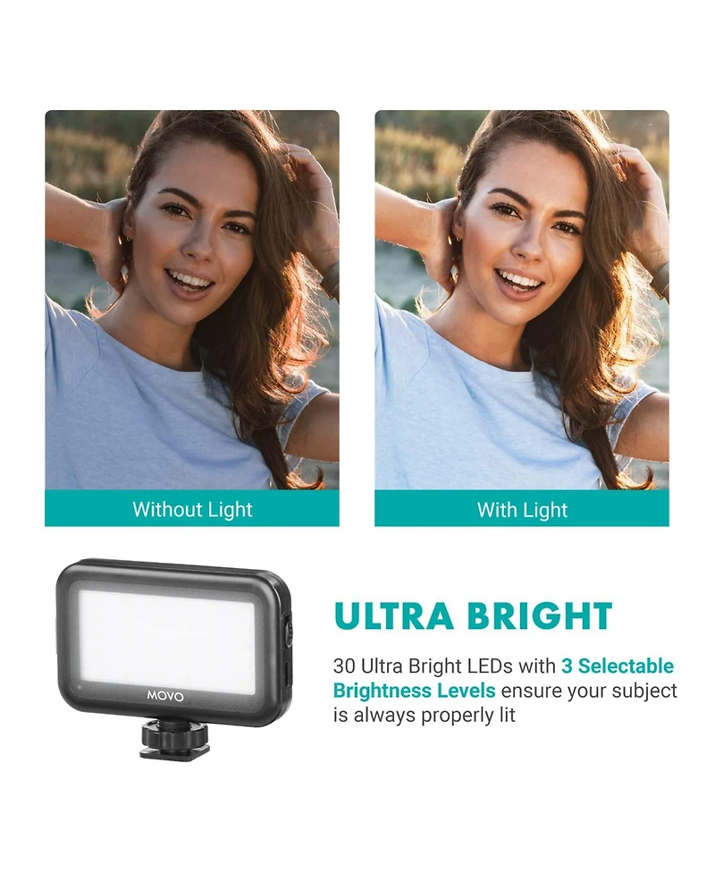 Movo uVlogger Vlogging Kit for iPhone 15 and up with Light, Mic, Phone Mount, Tripod (Usb-c)