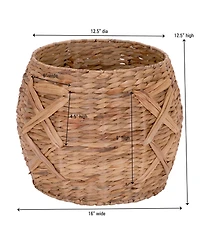 Household Essentials X-Weave Round Wicker Floor Basket