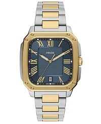 Fossil Men's Crosby Three-Hand Date Two-Tone Stainless Steel Watch, 42mm