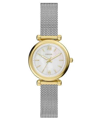Fossil Women's Carlie Three-Hand Stainless Steel Watch, 28mm